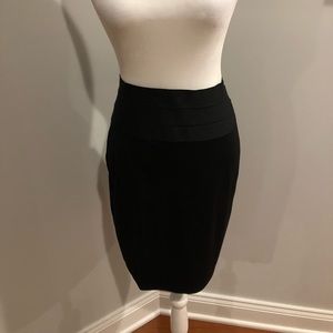 Max Studio Black Ponte Knit Pencil Skirt
